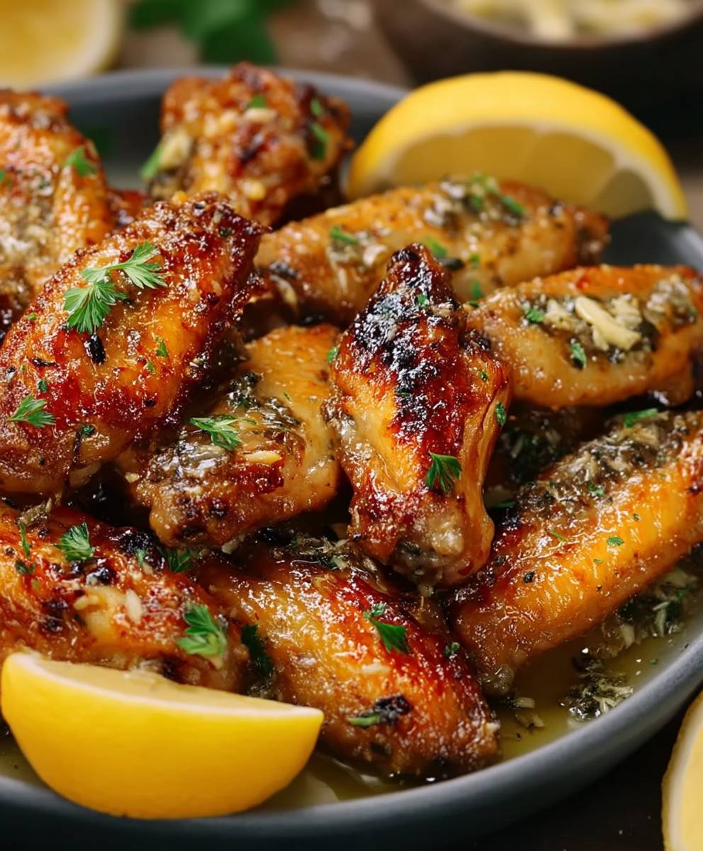 Lemon Garlic Chicken Wings