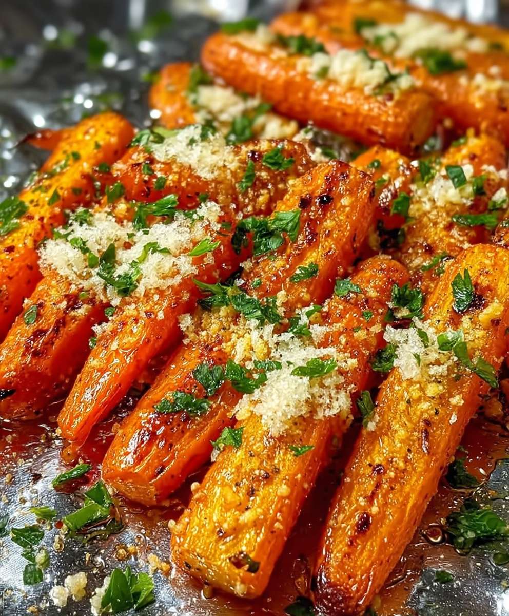 Garlic Parmesan Roasted Carrots