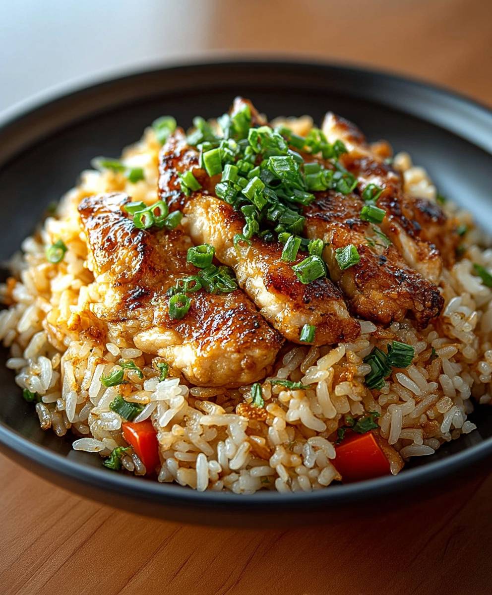High Protein Garlic Chicken Rice