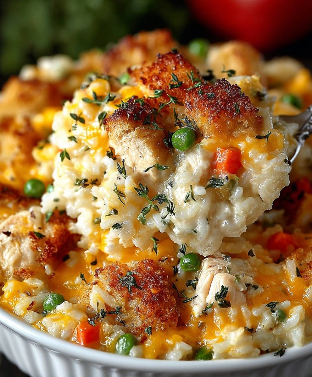 Cheesy Chicken Rice Casserole