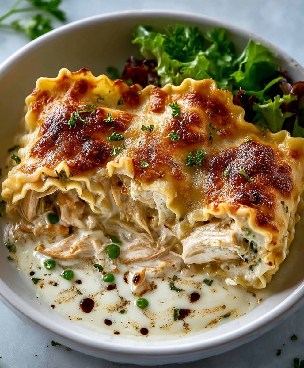 Chicken Alfredo Lasagna Roll Ups