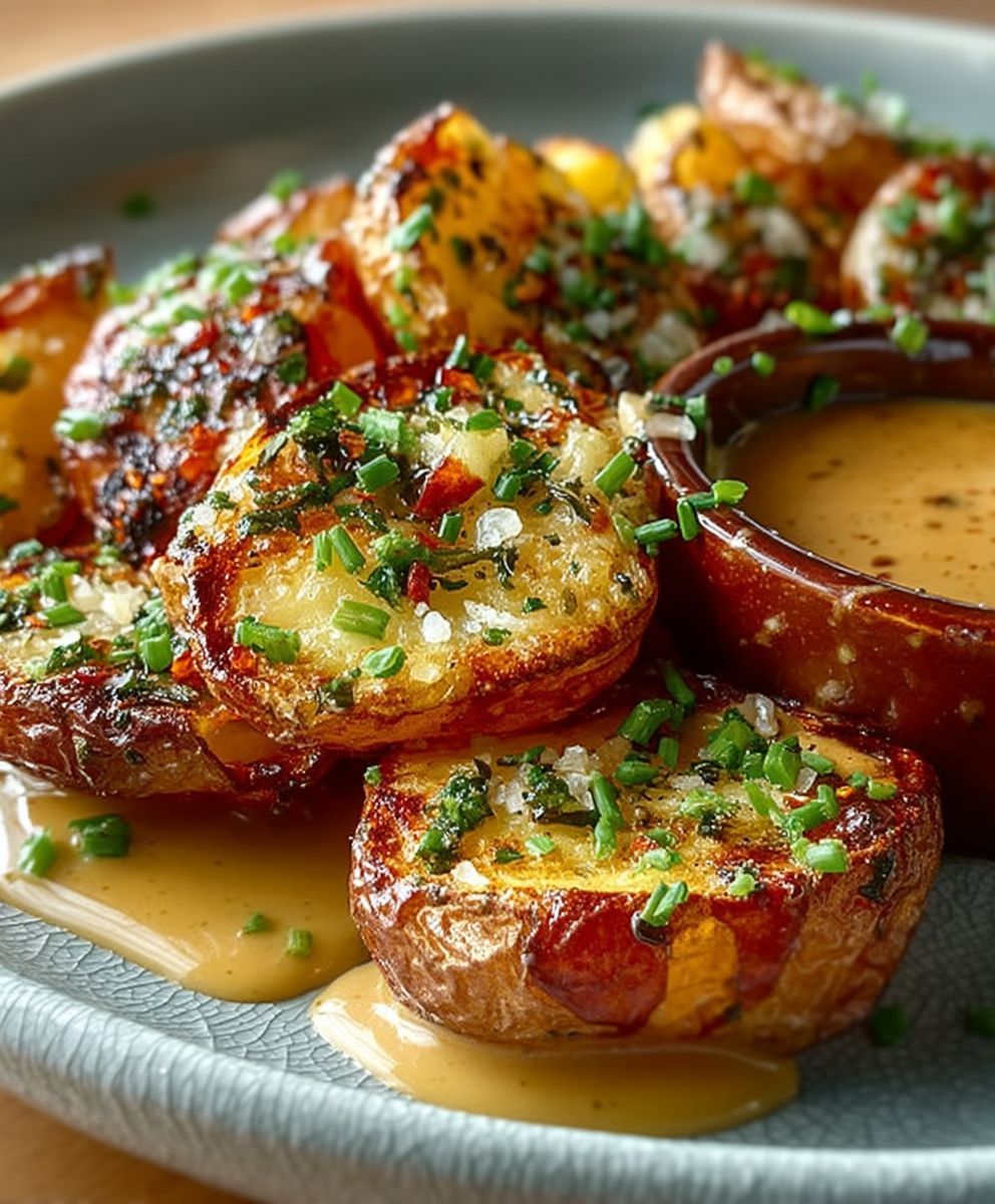 Honey Mustard Smashed Potatoes