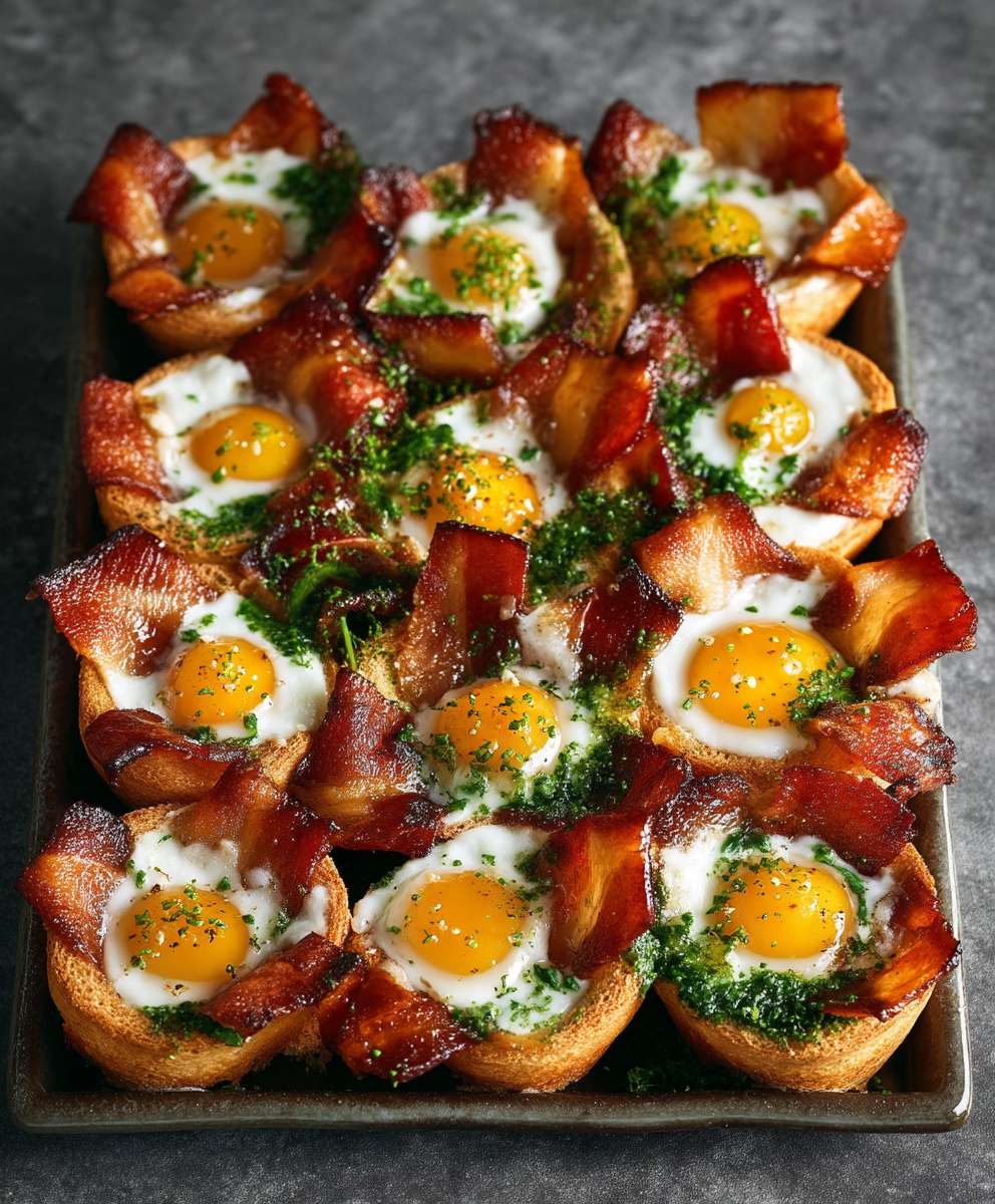 Bacon egg toast cups