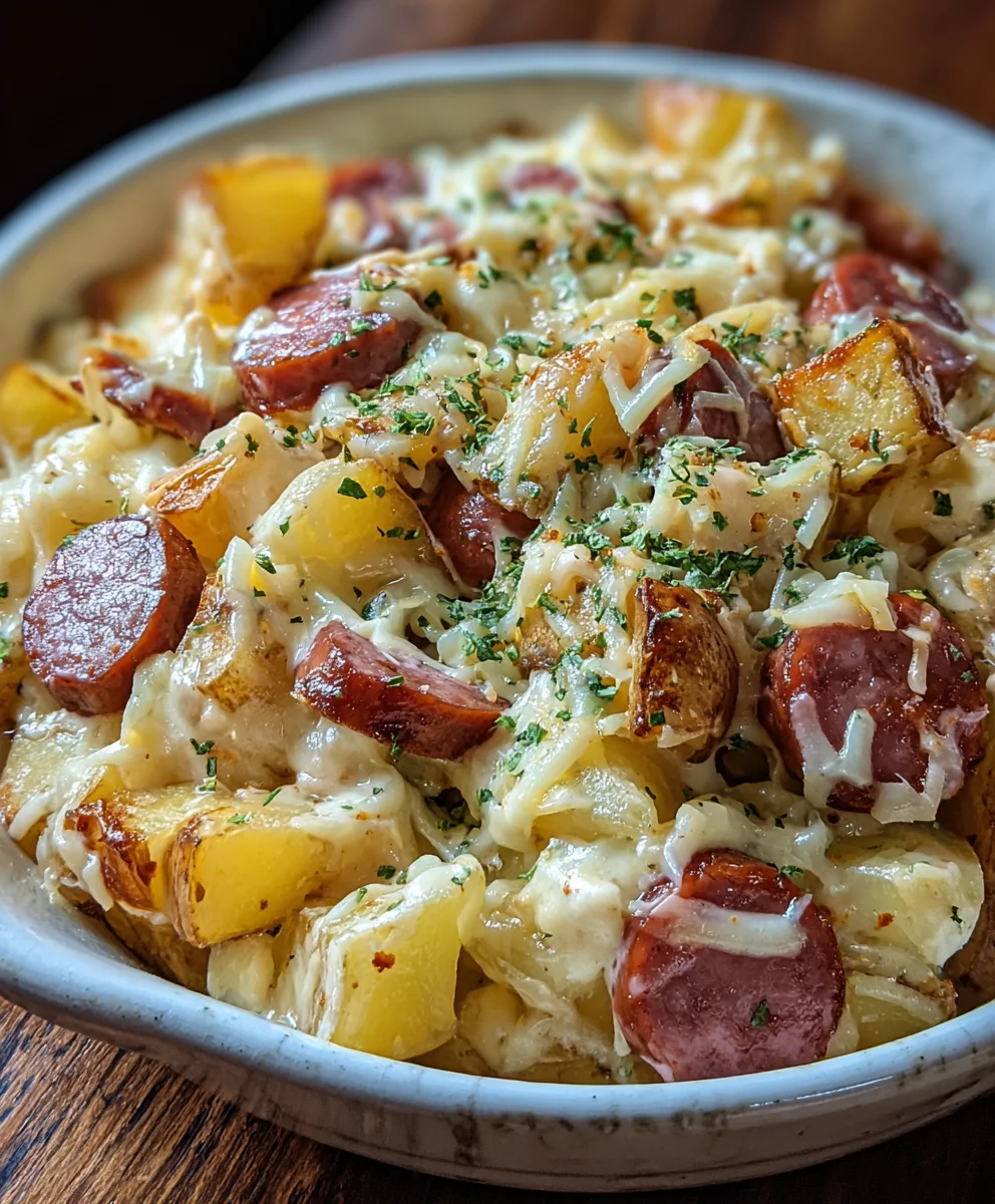 Cheesy Ranch Potatoes with Smoked Sausage: Easy Dinner!