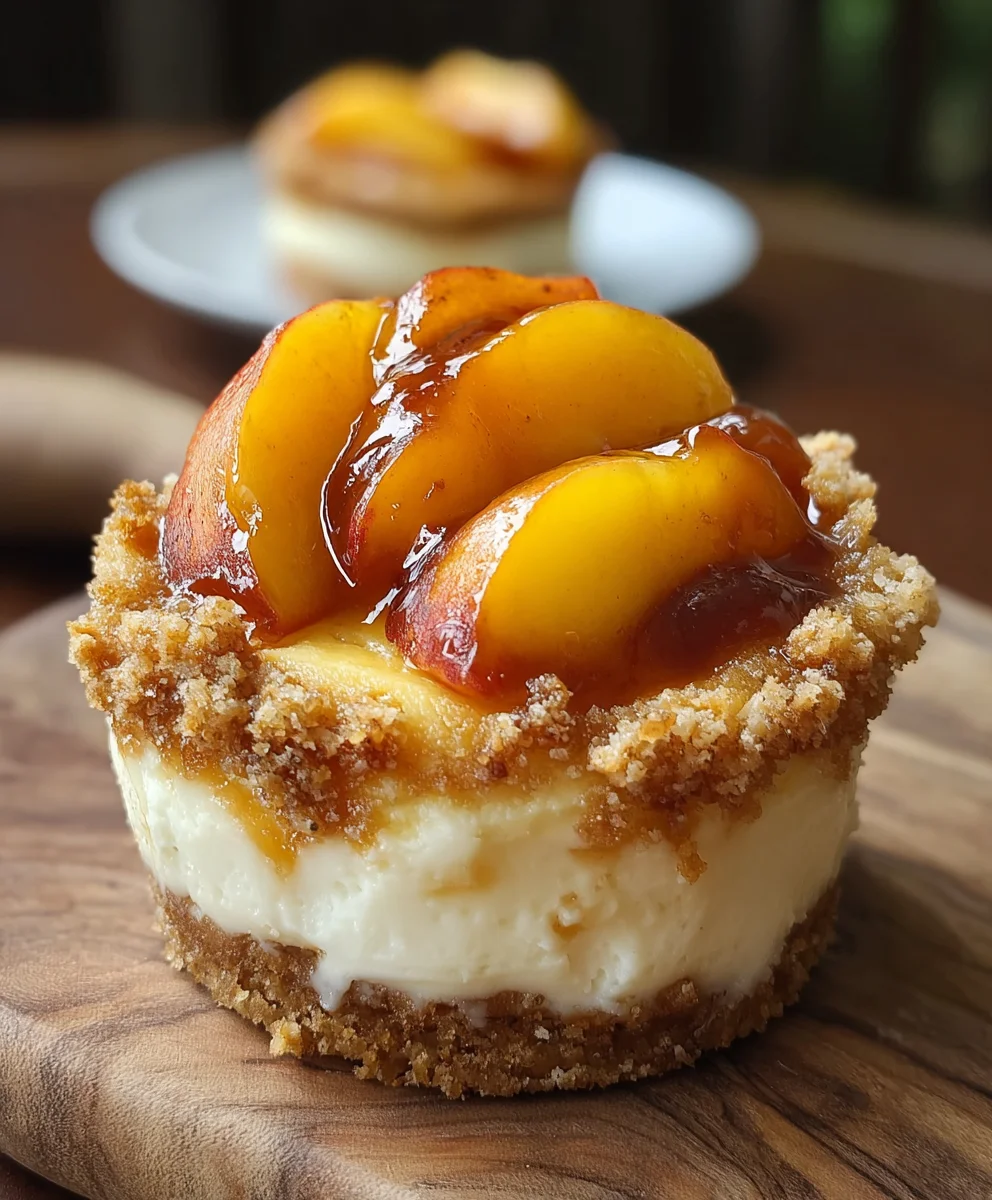 Stuffed Peach Cobbler Mini Cheesecakes: Divine Treat!