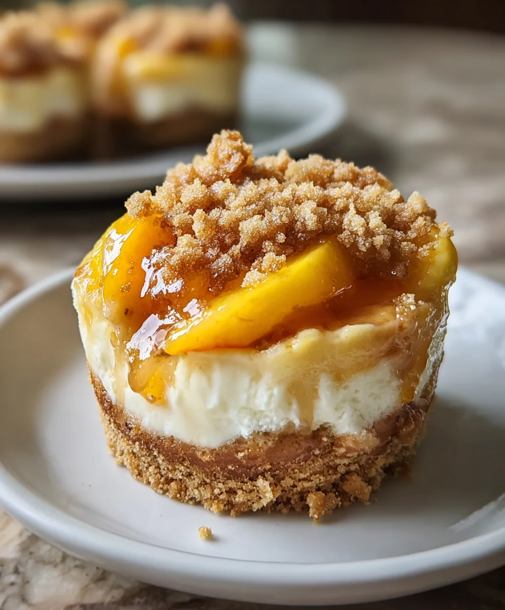 Stuffed Peach Cobbler Mini Cheesecakes: Divine Treat!