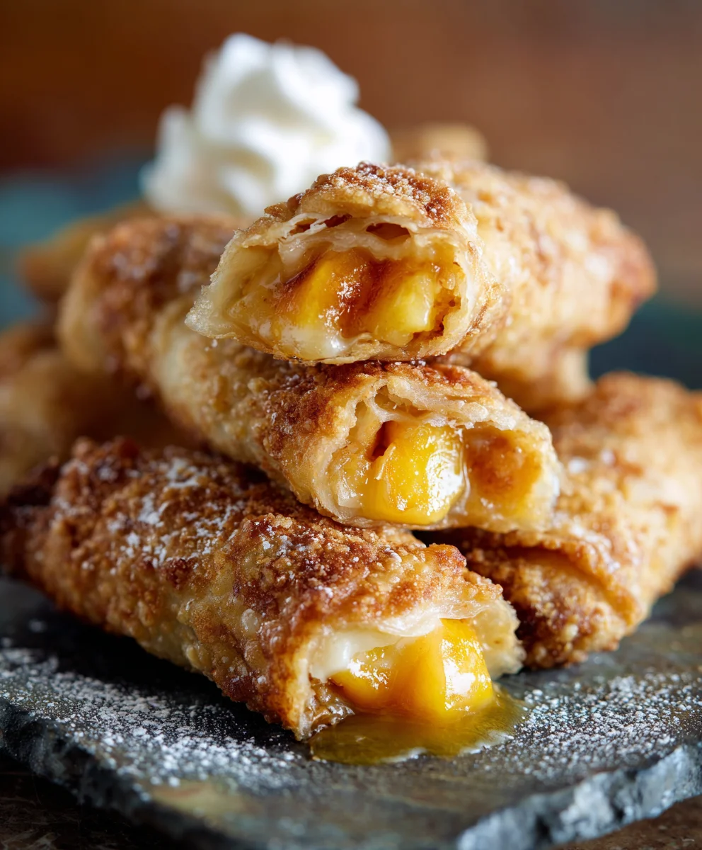 Peach Cobbler Egg Rolls: A Sweet & Crispy Dessert Treat!