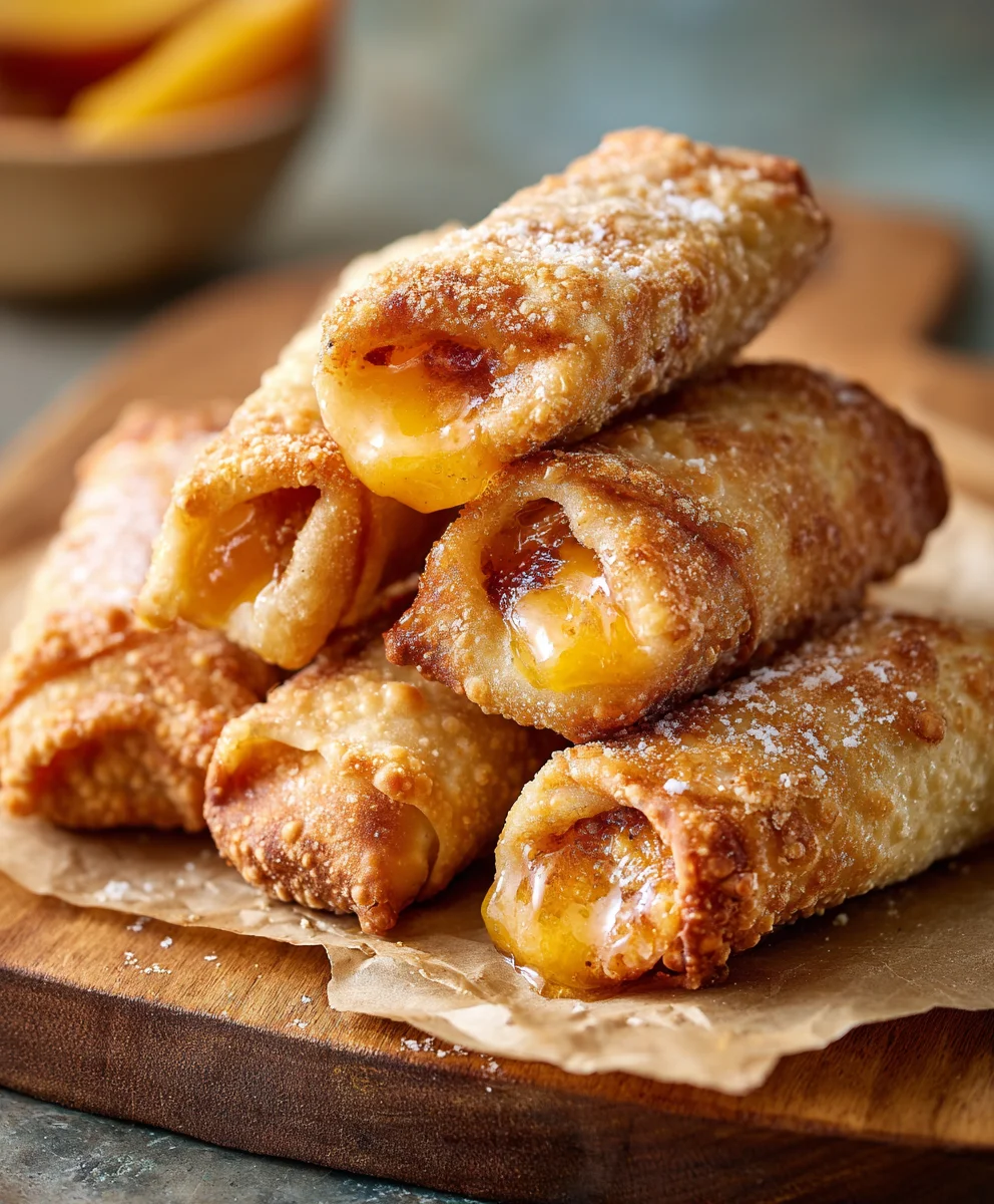 Peach Cobbler Egg Rolls: A Sweet & Crispy Dessert Treat!