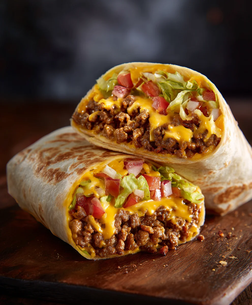 Giant Beef Bacon Cheeseburger Burrito: Your New Favorite Meal!