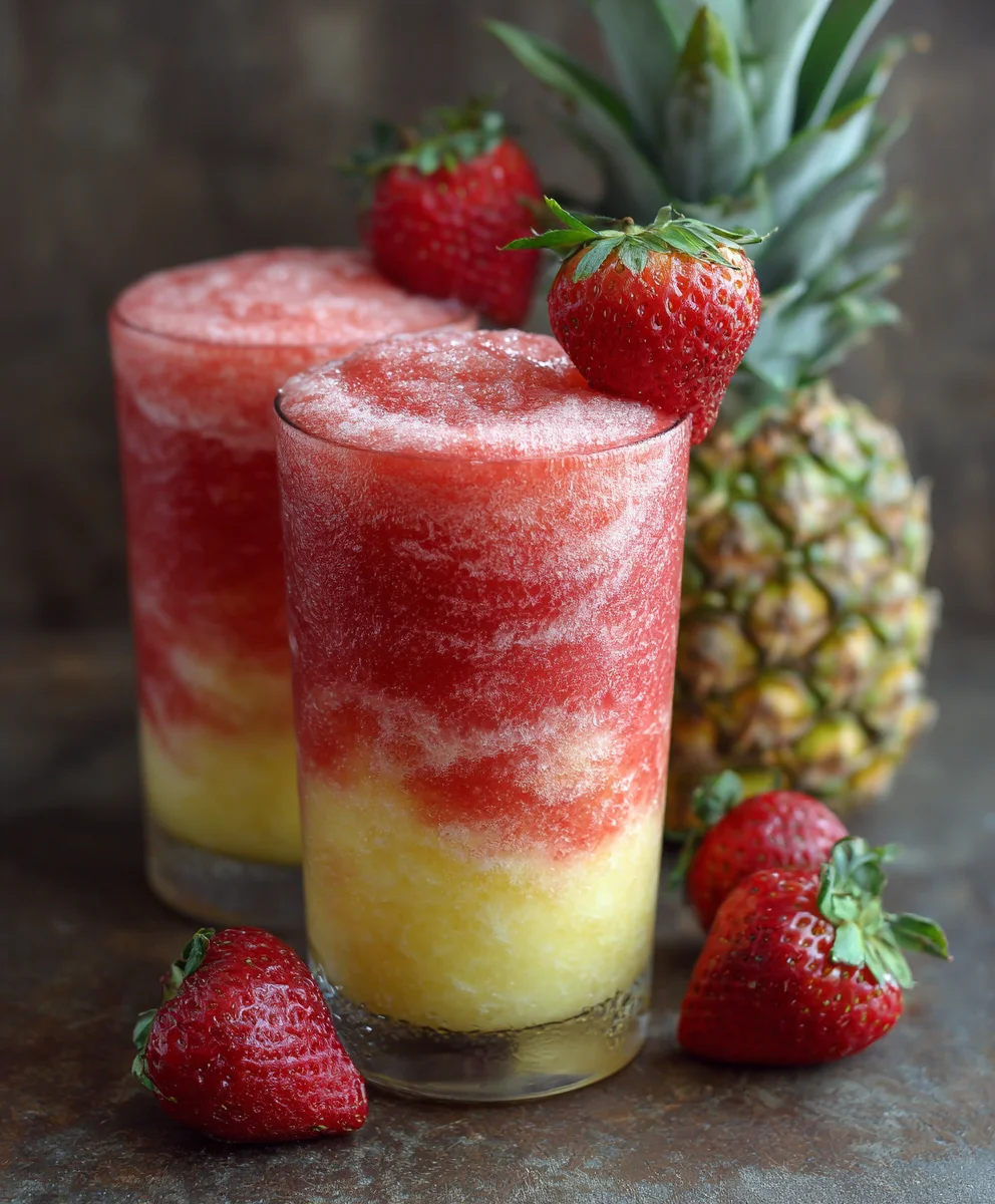 Easy Pineapple Strawberry Slushies - Refreshing Summer Swirl!