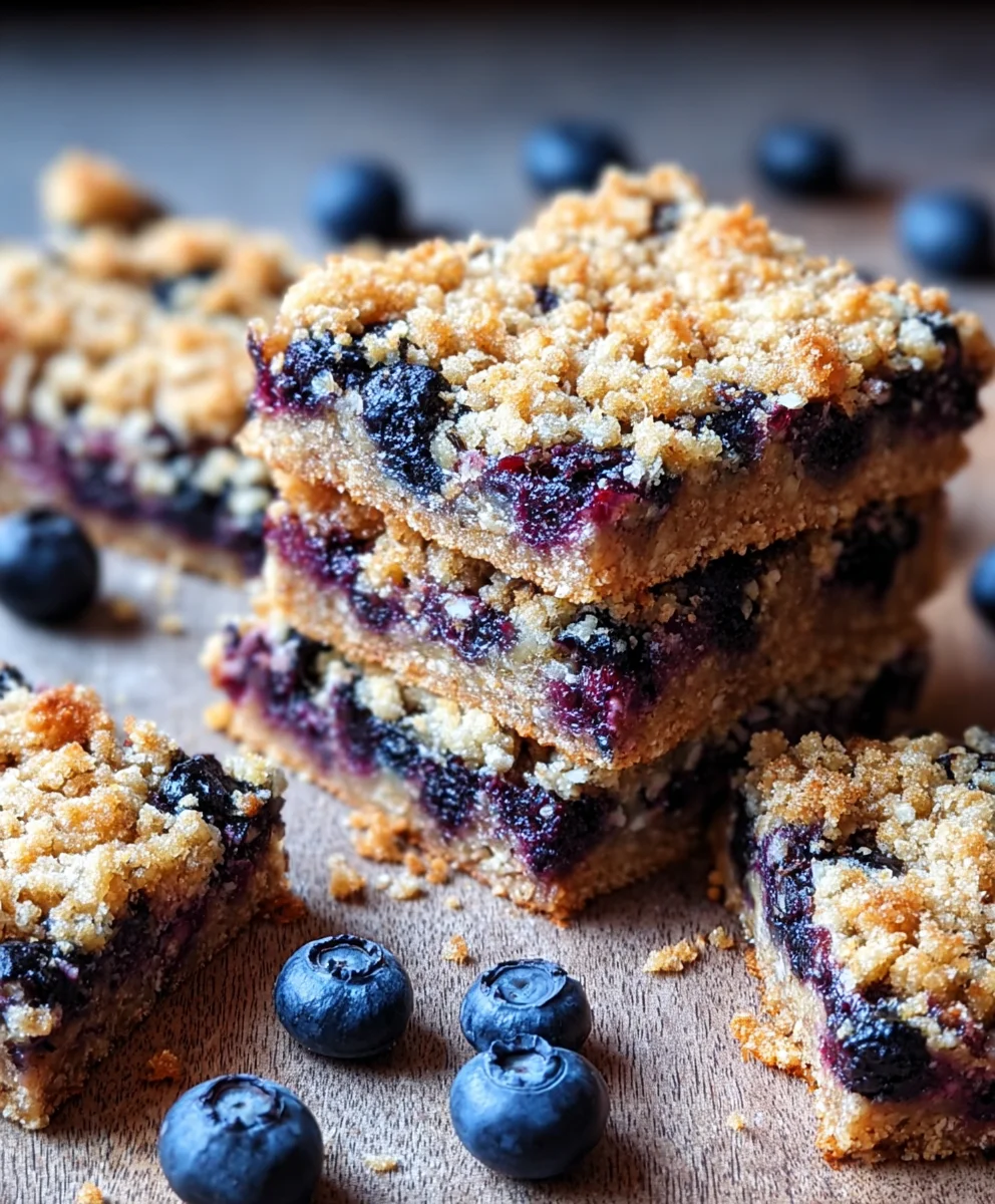 Healthy Breakfast Blueberry Oatmeal Crumble Bars
