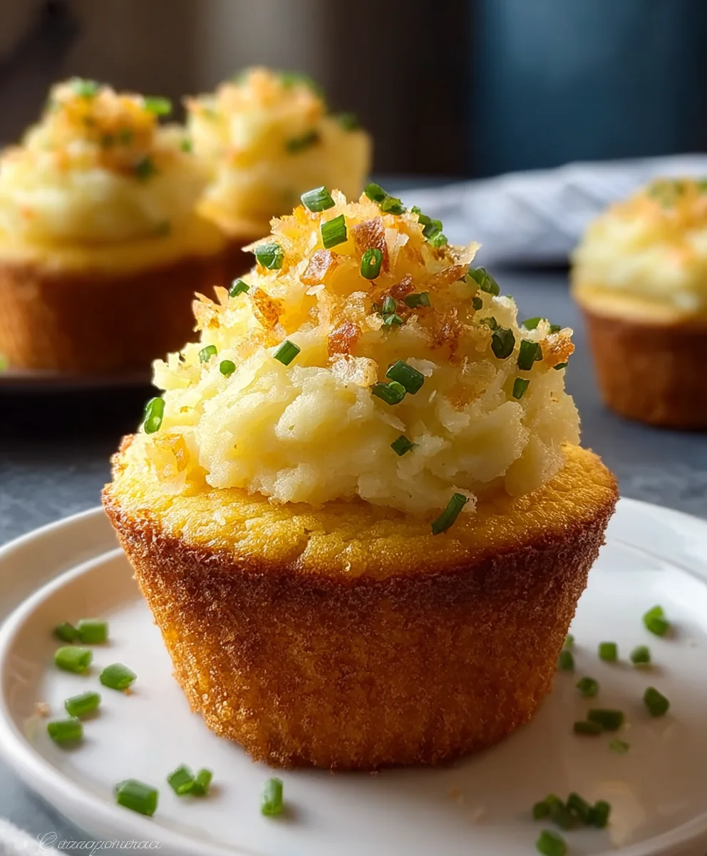 Savory Cornbread Cupcakes with Fluffy Mashed Potatoes