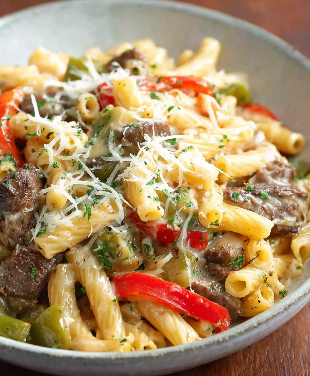 Quick & Easy Philly Cheesesteak Pasta