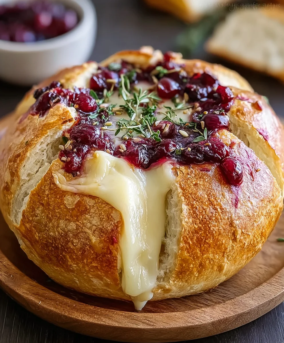 Cranberry Baked Brie Bread Bowl: Easy Holiday Appetizer