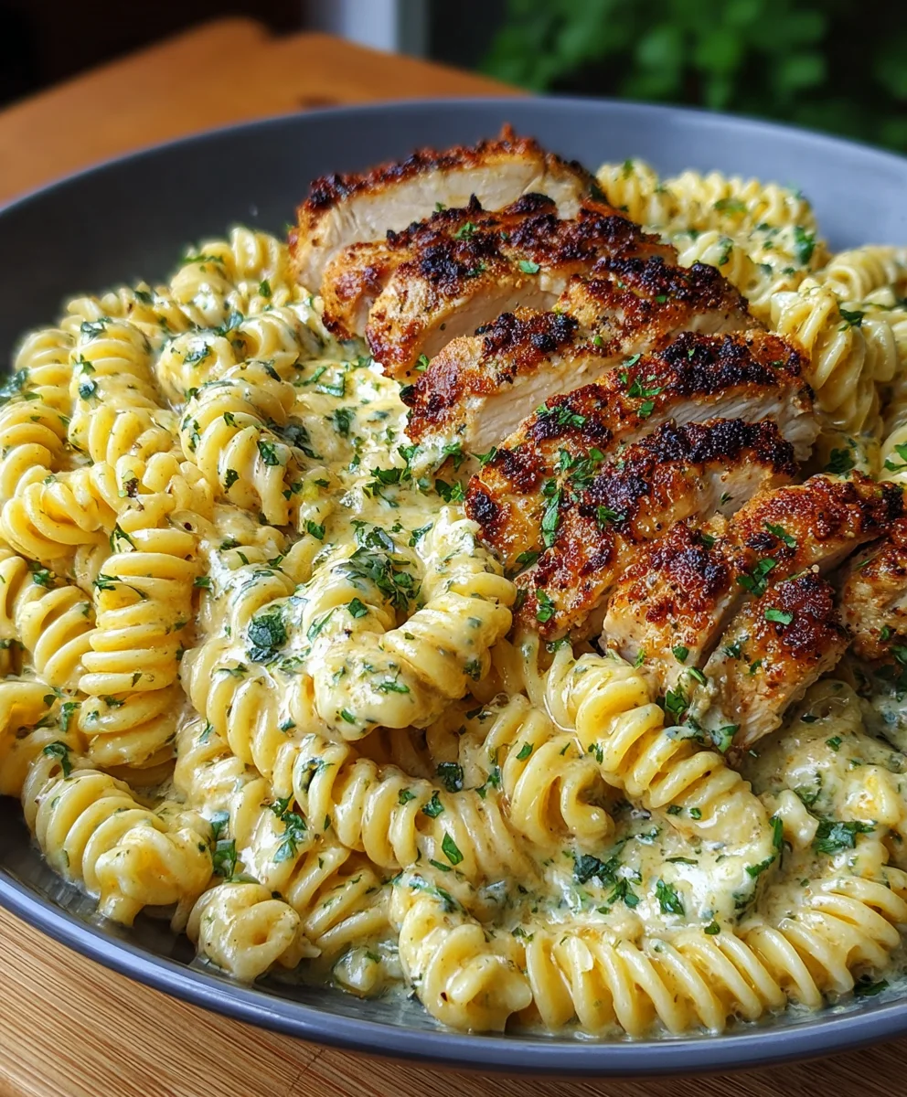 Creamy Garlic Parm Chicken & Cheesy Twisted Pasta Recipe