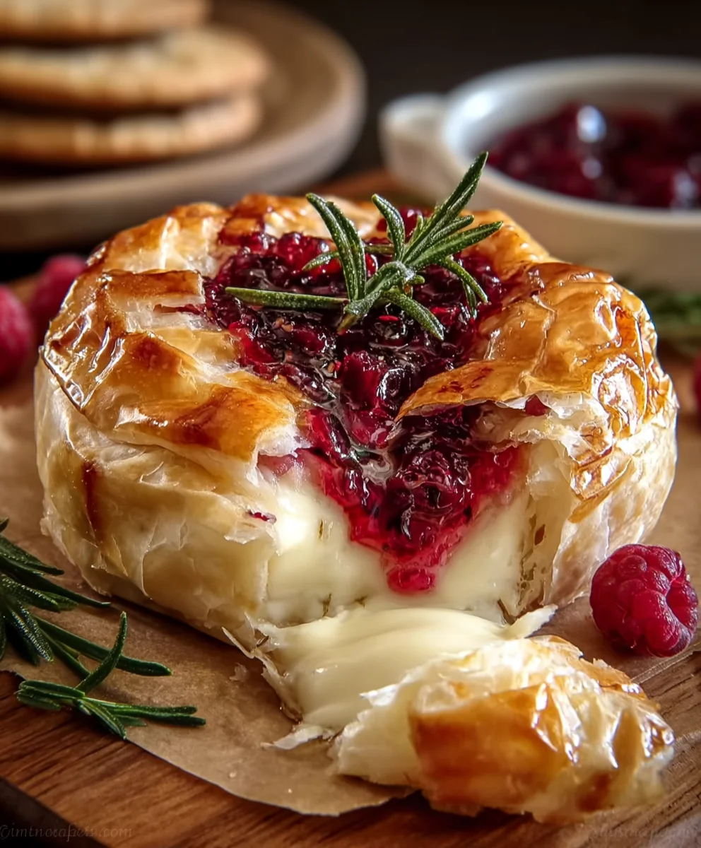 Irresistible Baked Brie Raspberry Rosemary - Quick & Easy!
