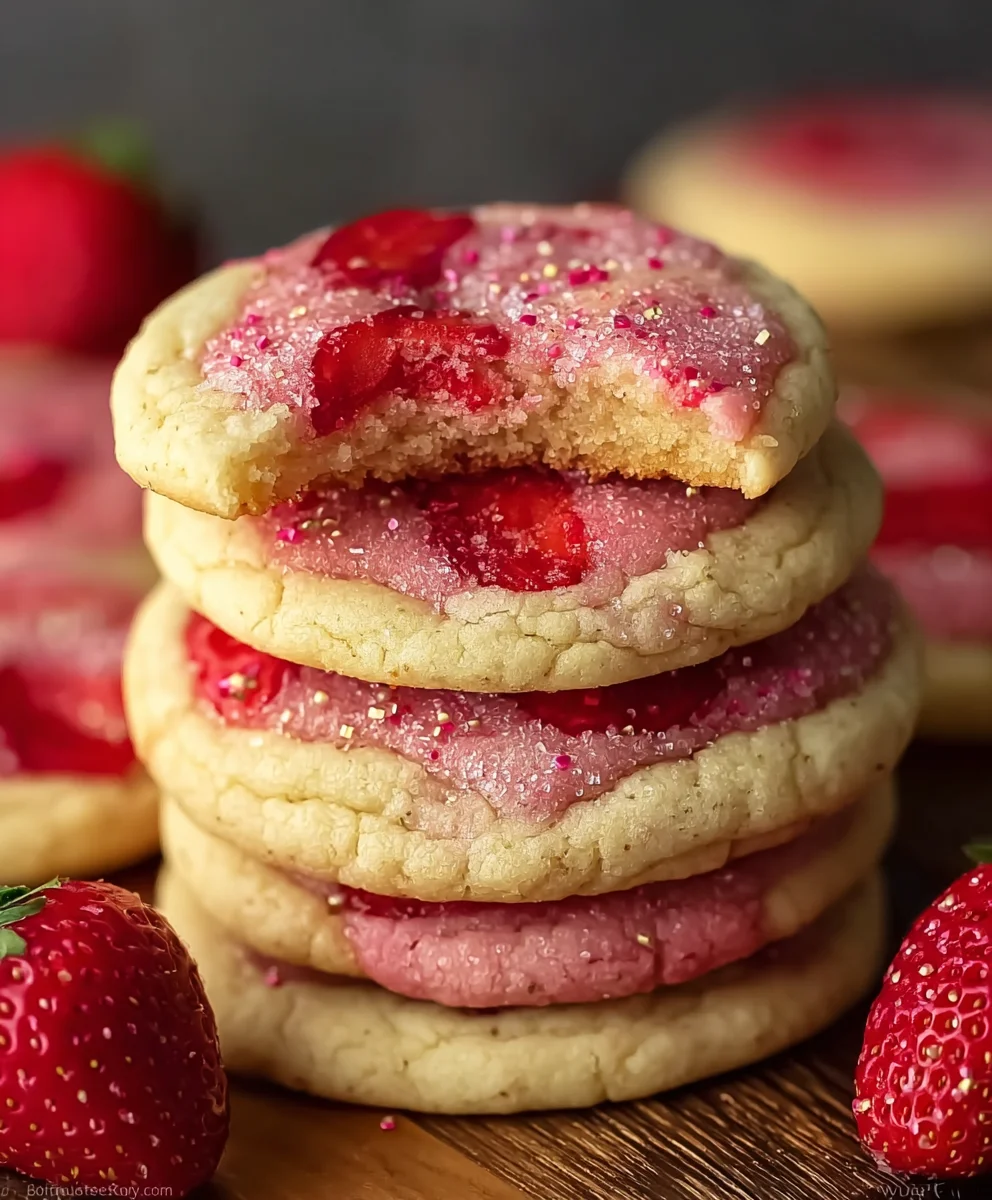 Double Strawberry Sugar Cookies