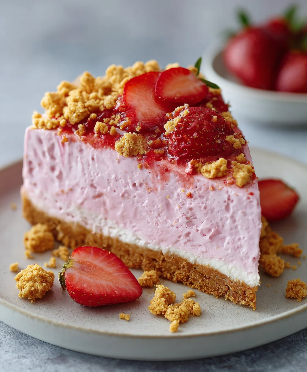 Irresistible Pink Strawberry Crunch Cheesecake Delight