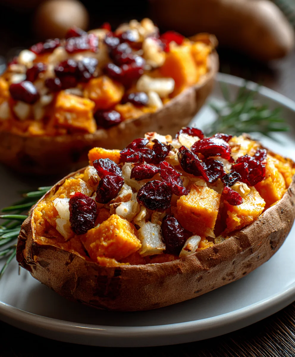 Cranberry Apple Twice Baked Sweet Potatoes: A Holiday Treat