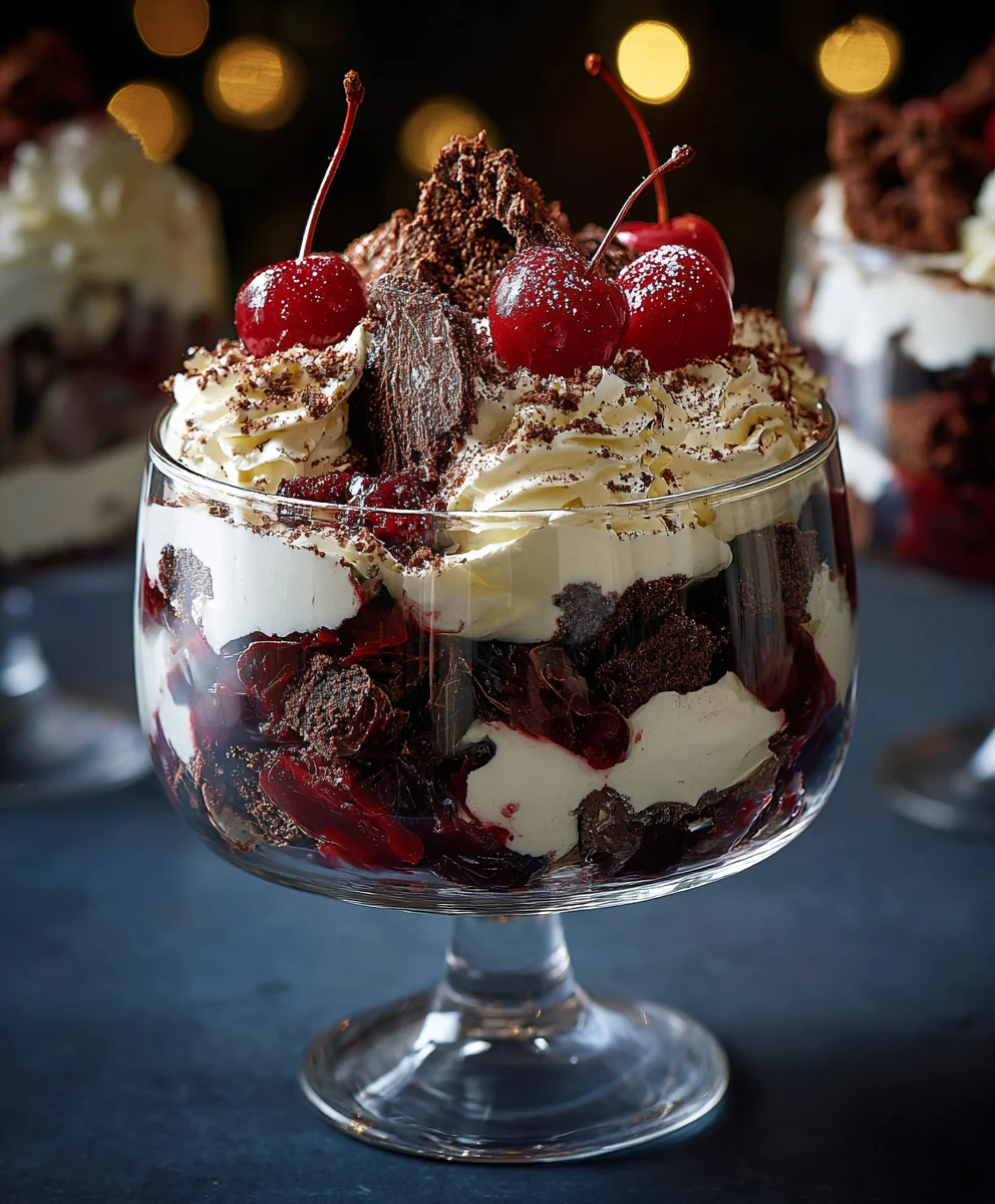 Amazing Non-Alcoholic Black Forest Trifle | Christmas Dessert