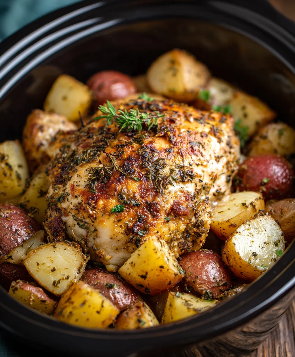 Ultimate Garlic Parmesan Crockpot Chicken & Potatoes