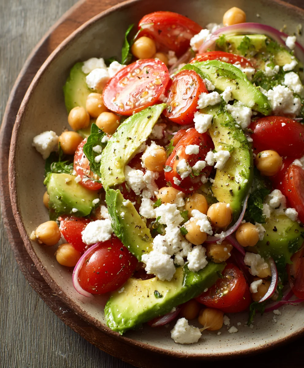 Chickpea Feta Avocado Salad: Fresh & Easy Recipe!
