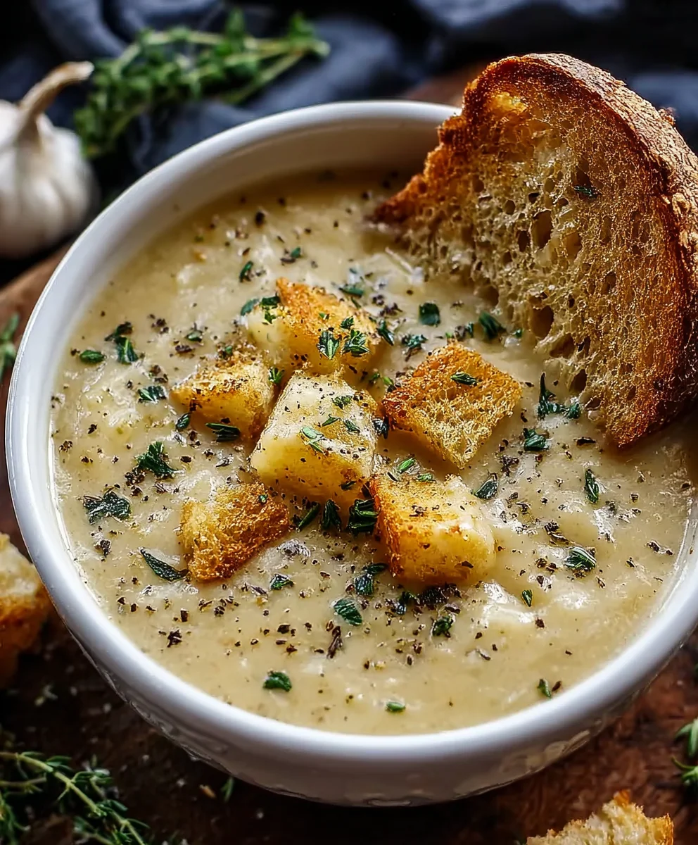 Easy & Delicious Cheddar Garlic Herb Potato Soup Recipe