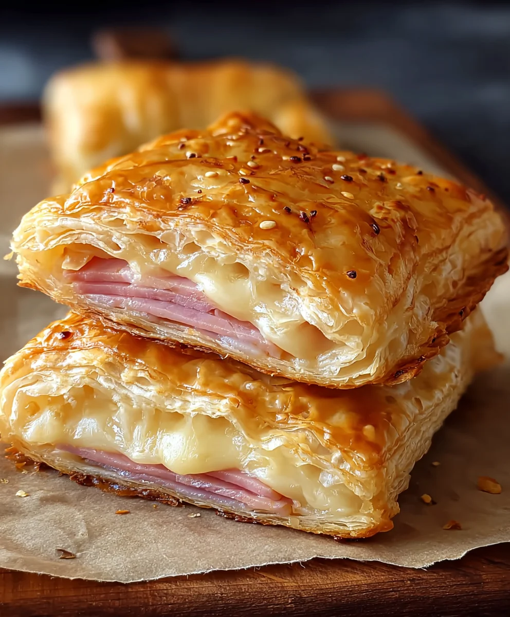 Delicious Beef Ham & Cheese Puff Pastry Rolls - Quick Bake!