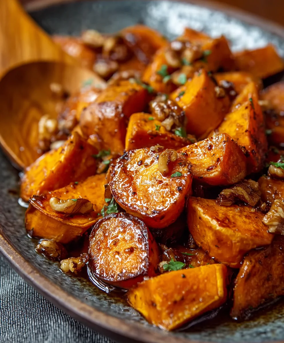 Walnut Maple Roasted Sweet Potatoes