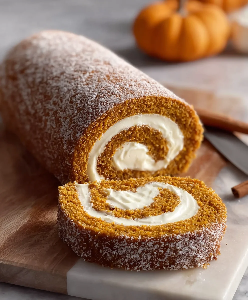 Fall Pumpkin Spice Roll Cake