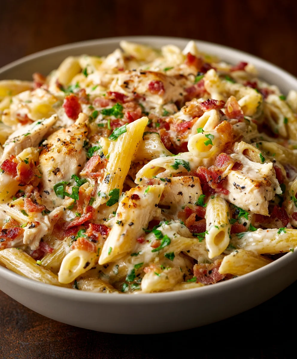Easy Chicken Beef Bacon Ranch Pasta Recipe for Dinner