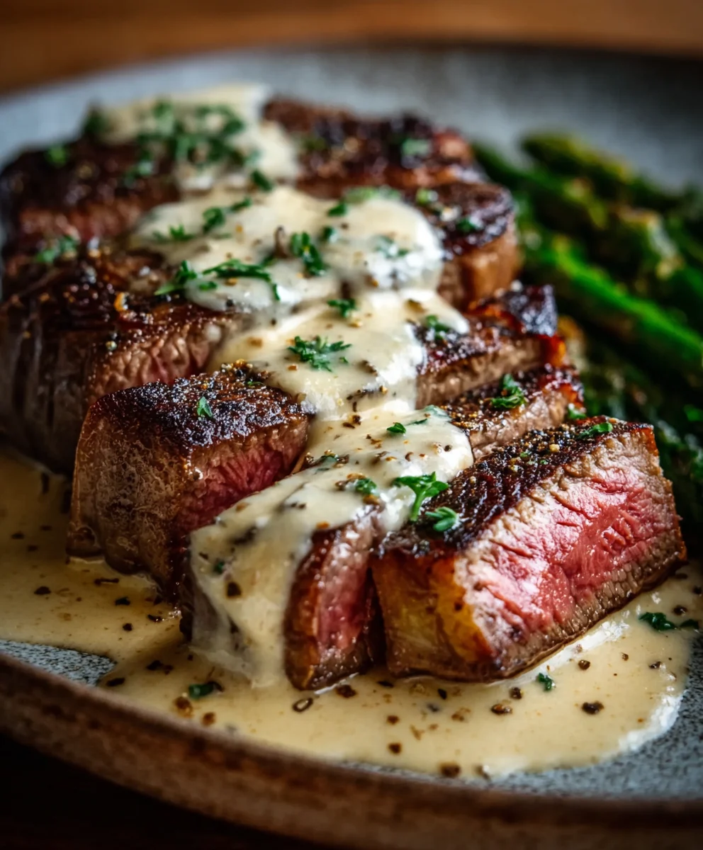 Juicy Steak with Creamy Garlic Sauce - Irresistible!
