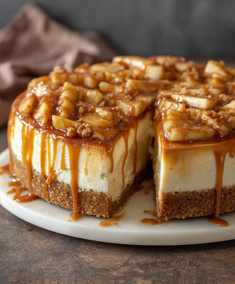 Ultimate Salted Caramel Apple Pie Cheesecake