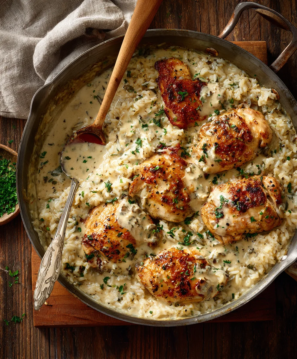 Creamy Smothered Chicken And Rice