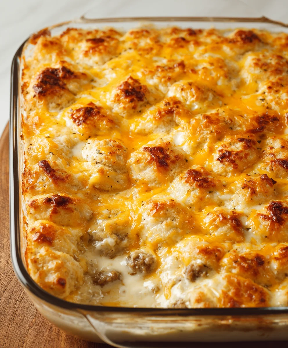 Easy Beef Biscuits & Gravy Casserole - Cracker Barrel Copycat