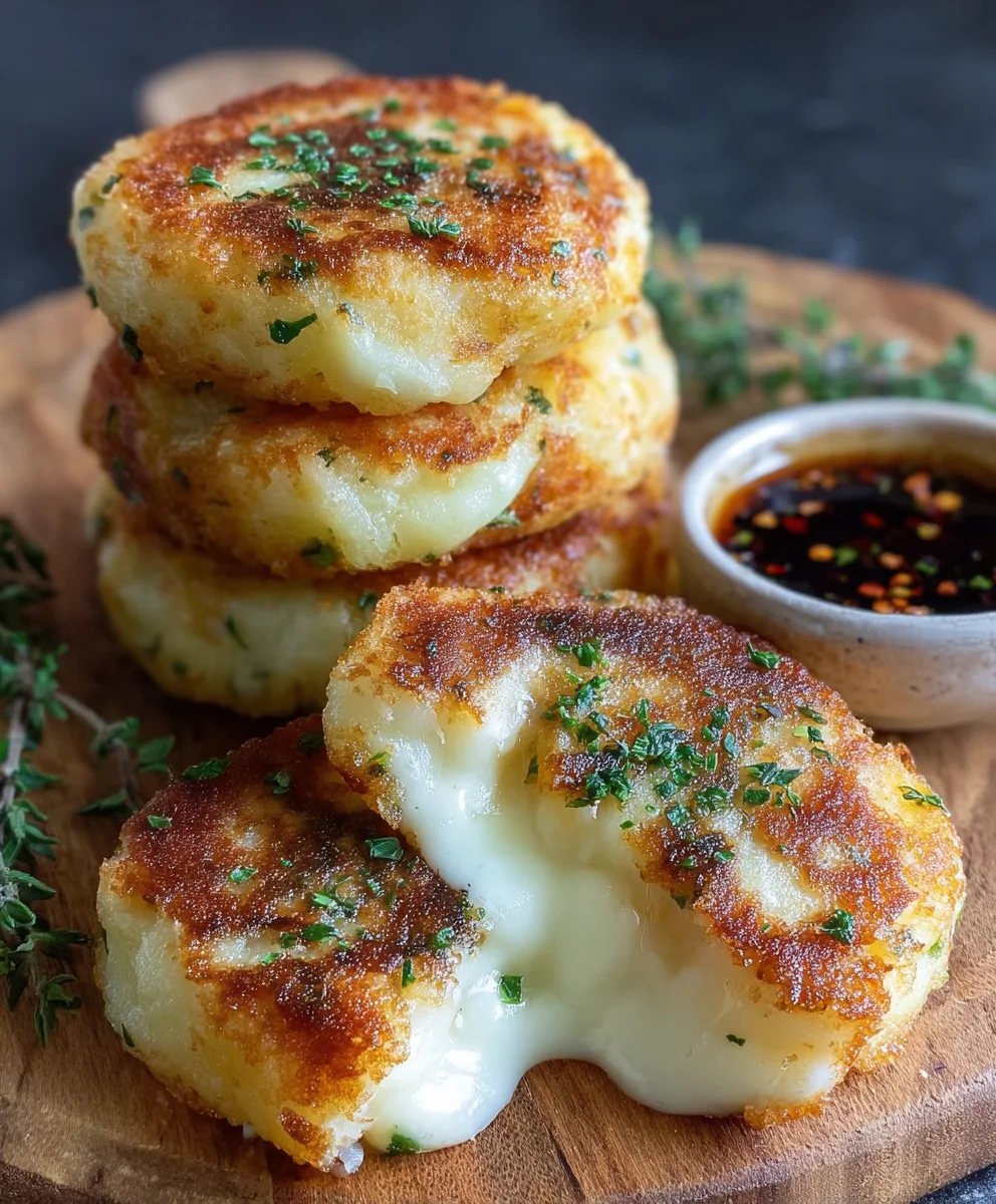 Cheesy Stuffed Potato Cakes