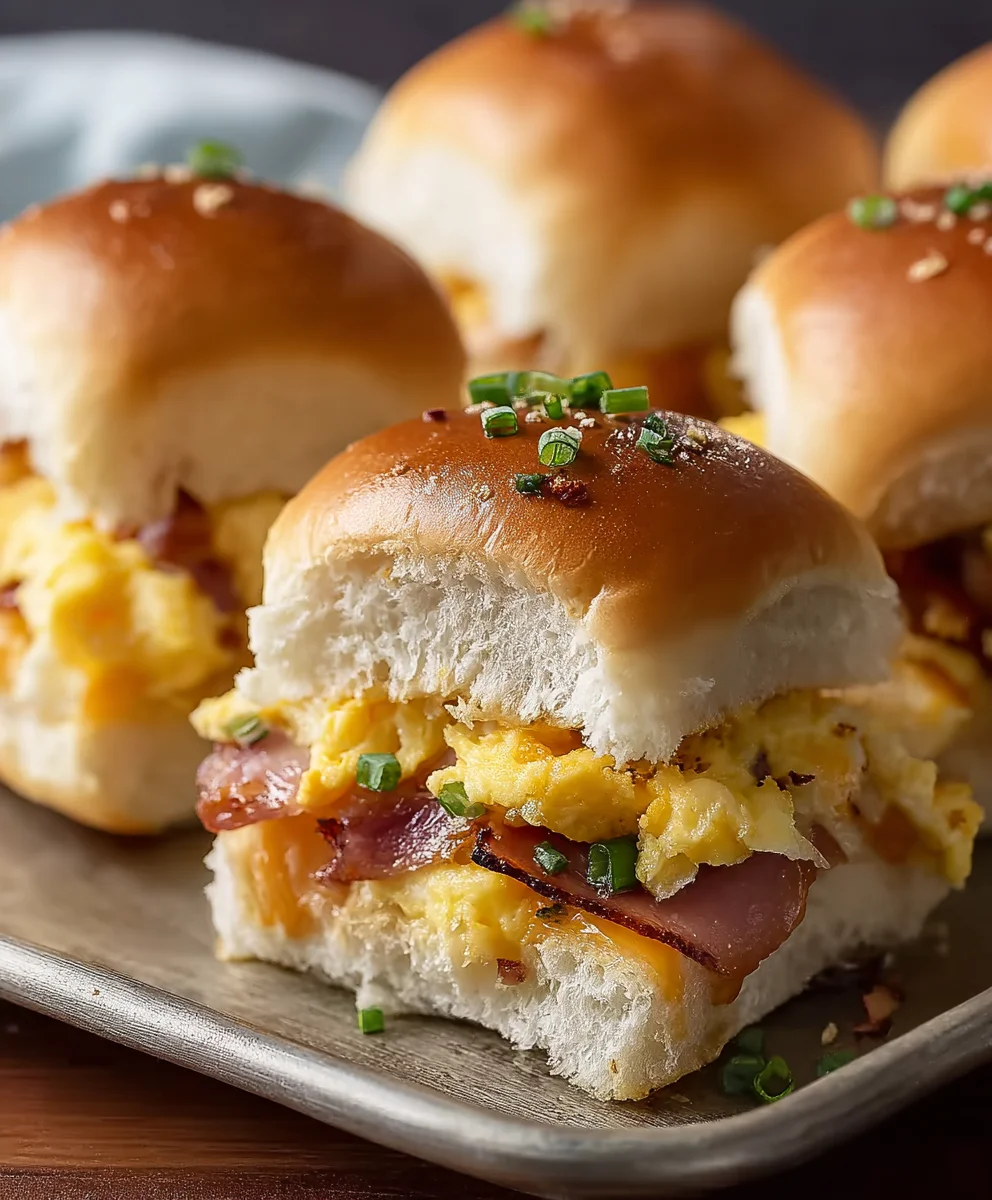 Hawaiian Roll Breakfast Sliders with Savory Beef