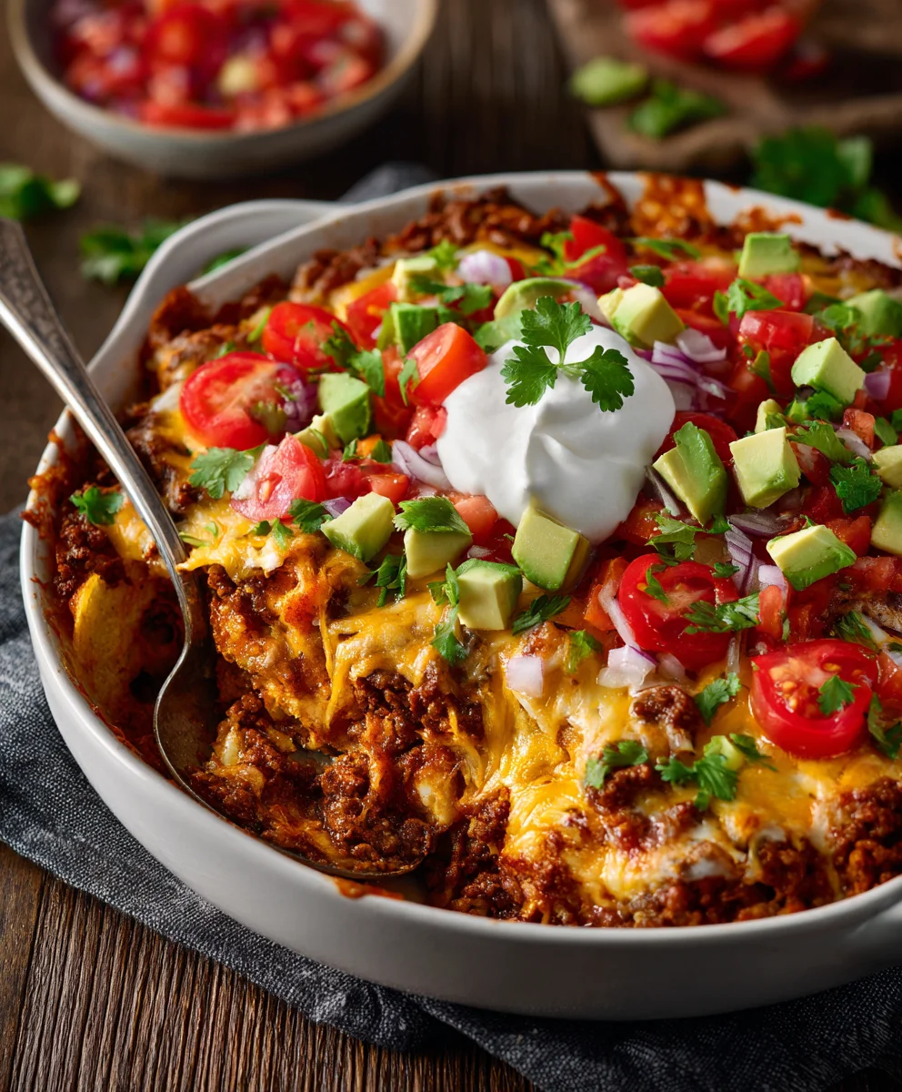 Delicious Beef Taco Casserole