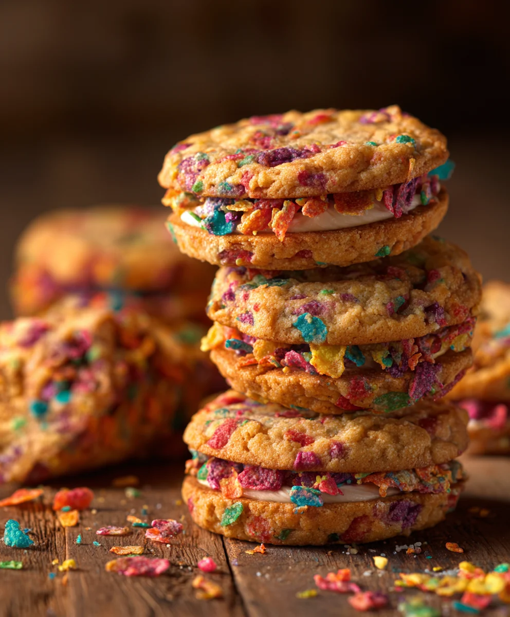 Fruity Pebbles Cookie Sandwiches: Fun & Colorful Treat!