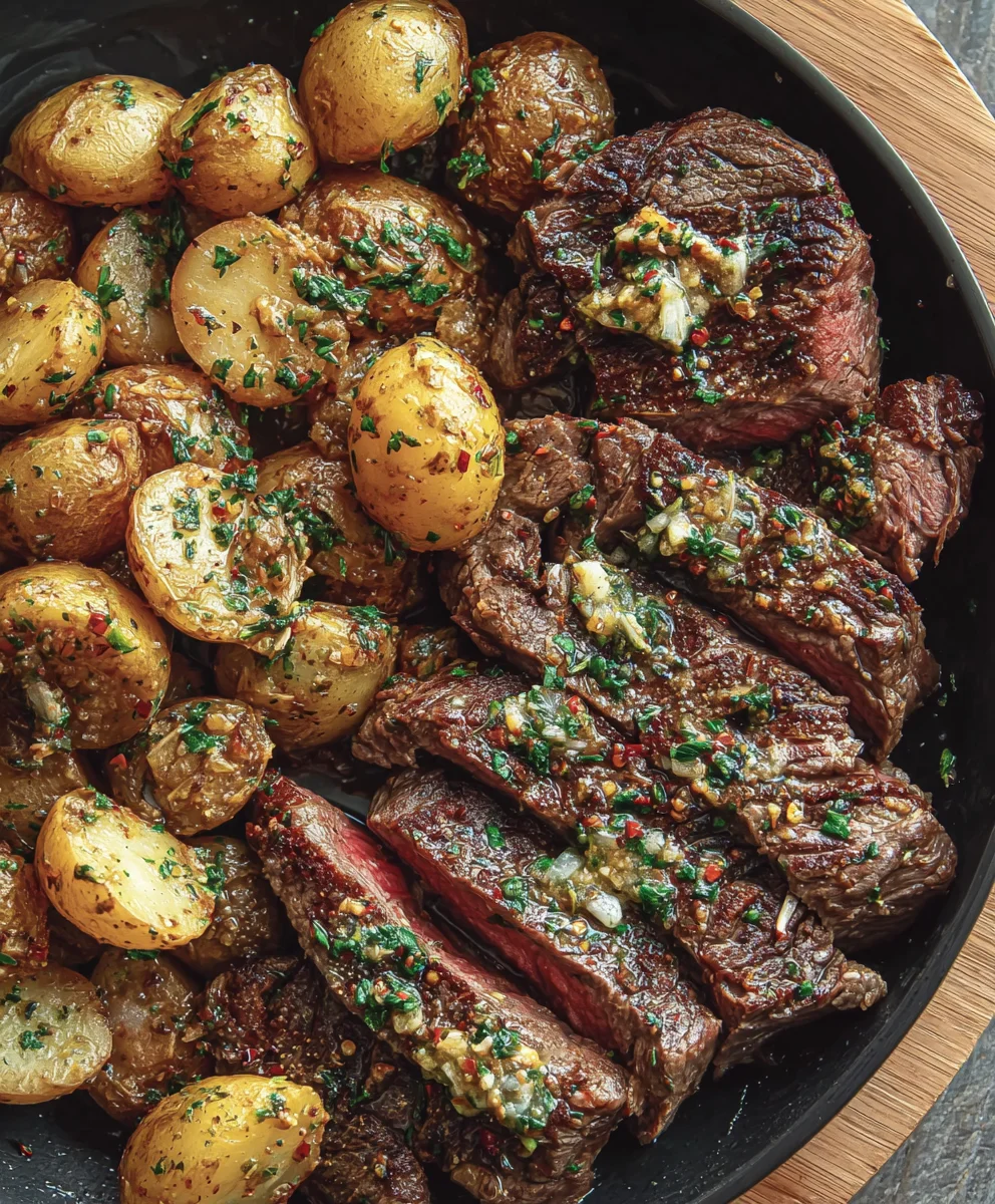 Juicy Garlic Butter Steak & Potatoes: One-Pan Dinner