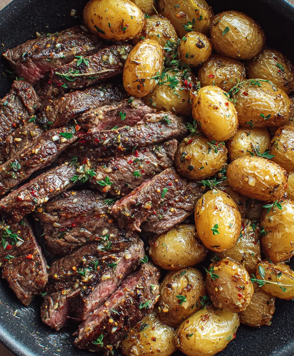 Juicy Garlic Butter Steak & Potatoes: One-Pan Dinner