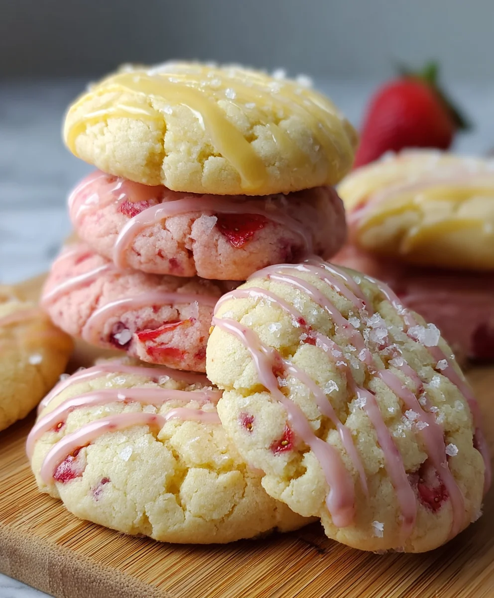 Lemon Strawberry Pound Cookies