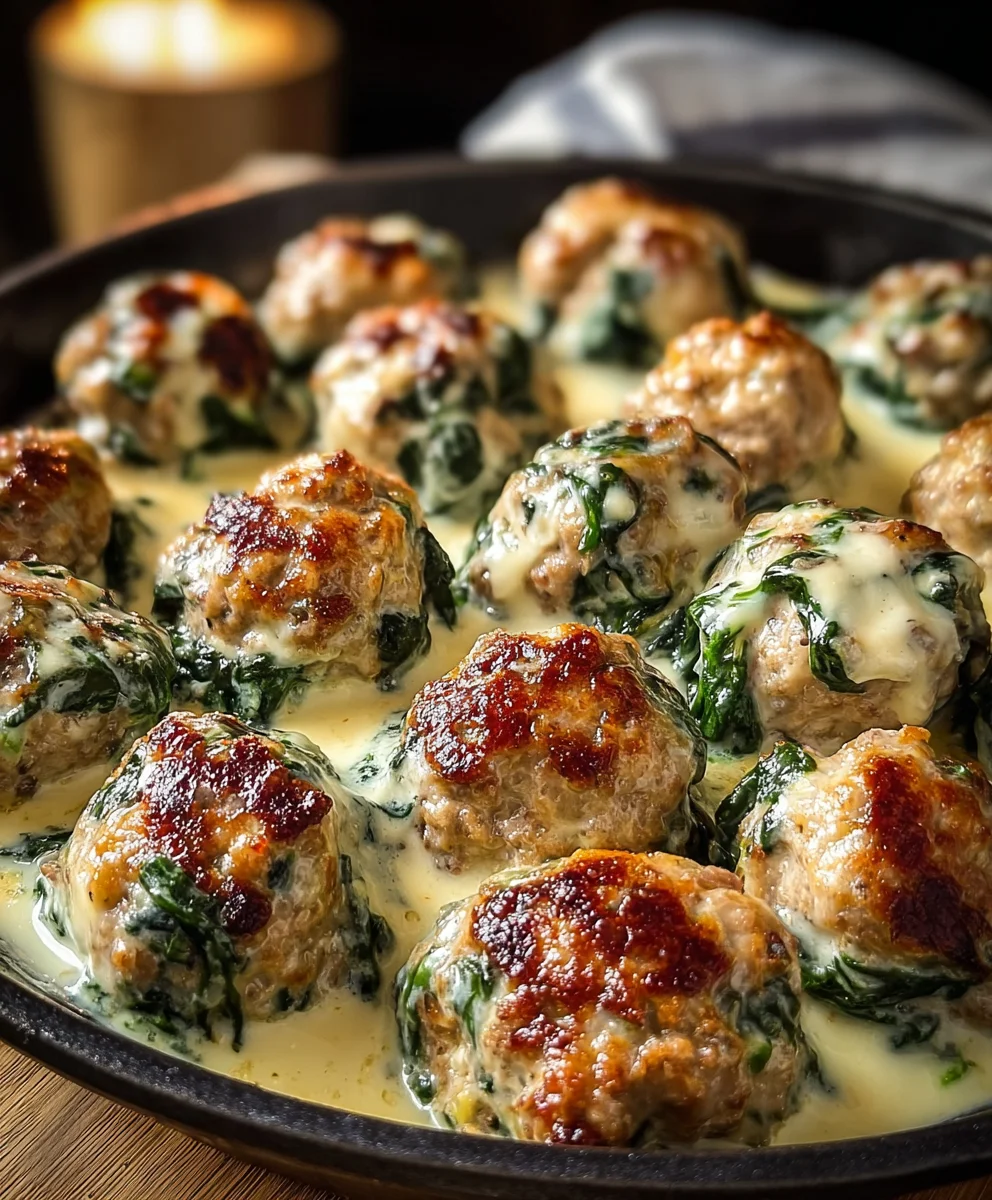 Southern Style Baked Chicken Ricotta Meatballs With Spinach Alfredo